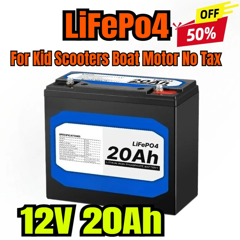 New 12V 20Ah LiFePo4 Battery Lithium Iron Phosphate 12V 24V LiFePo4 Rechargeable Battery for Kid Scooters Boat Motor No Tax
New 12V 20Ah LiFePo4 Battery Lithium Iron Phosphate 12V 24V LiFePo4 Rechargeable Battery for Kid Scooters Boat Motor No Tax
