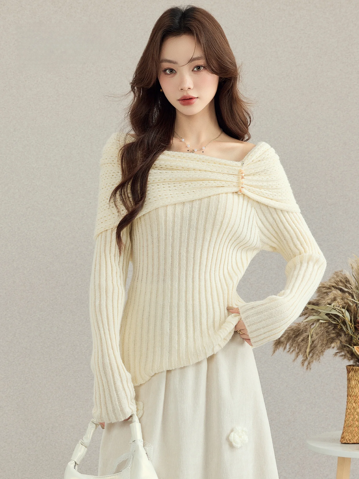 Autumn Winter Irregular oulder Bared Knitted Sweater Women's Sle Slimming Base Layer Top Small Size Girls Faion
Autumn Winter Irregular oulder Bared Knitted Sweater Women's Sle Slimming Base Layer Top Small Size Girls Faion