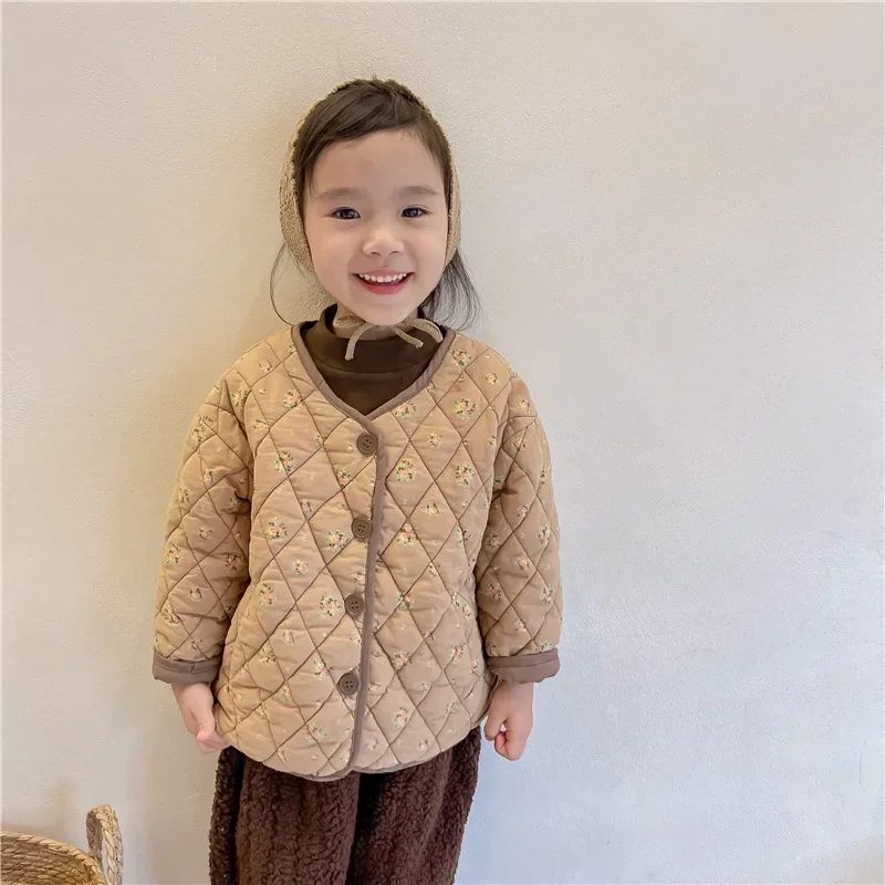 Winter Korean Style Kids Clothes Floral Printed Baby Girls Quilting Coats Thicken Warm Children Cotton Padded Outerwear New
Winter Korean Style Kids Clothes Floral Printed Baby Girls Quilting Coats Thicken Warm Children Cotton Padded Outerwear New