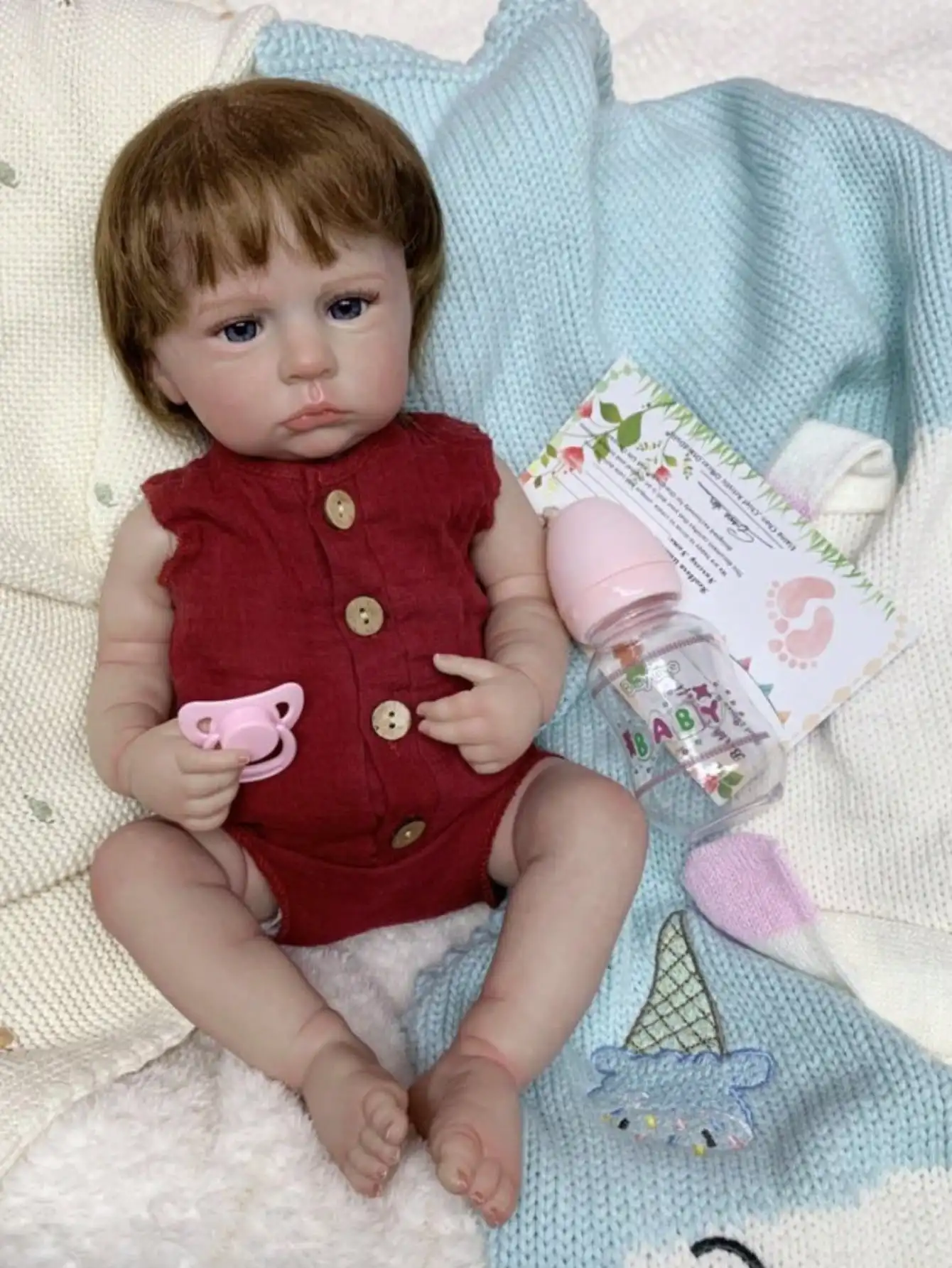 18-дюймовая виниловая кукла Cameron для всего тела для маленьких девочек с открытыми глазами, ручная работа, 3D окрашенная кожа, кукла для новорожденных на Рождество/подарок на день рождения
18-дюймовая виниловая кукла Cameron для всего тела для маленьких девочек с открытыми глазами, ручная работа, 3D окрашенная кожа, кукла для новорожденных на Рождество/подарок на день рождения