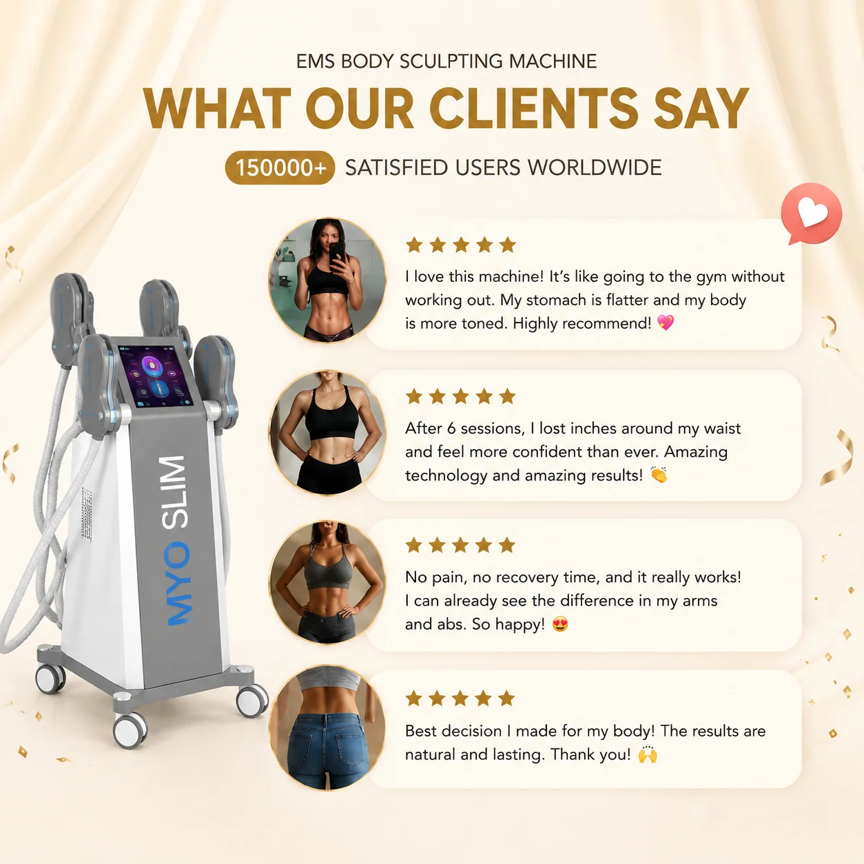 MYOslim Professional Fat Reduction and Muscle Building Machine 6500W 15Tesla for Spa Salon Body Contouring Treatments
MYOslim Professional Fat Reduction and Muscle Building Machine 6500W 15Tesla for Spa Salon Body Contouring Treatments