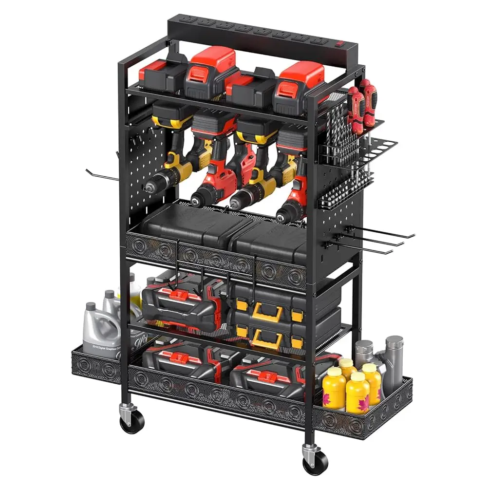Garage Power Tools Organizer Cart With Charging Station, Bla Floor Standing Rolling Drill And Tools Battery Storage Cart On
Garage Power Tools Organizer Cart With Charging Station, Bla Floor Standing Rolling Drill And Tools Battery Storage Cart On