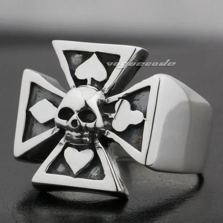 Spade Cross Skull 925 Sterling Silver Biker Ring Punk Jewelry 9G009 US Size 7 to 15
Spade Cross Skull 925 Sterling Silver Biker Ring Punk Jewelry 9G009 US Size 7 to 15
