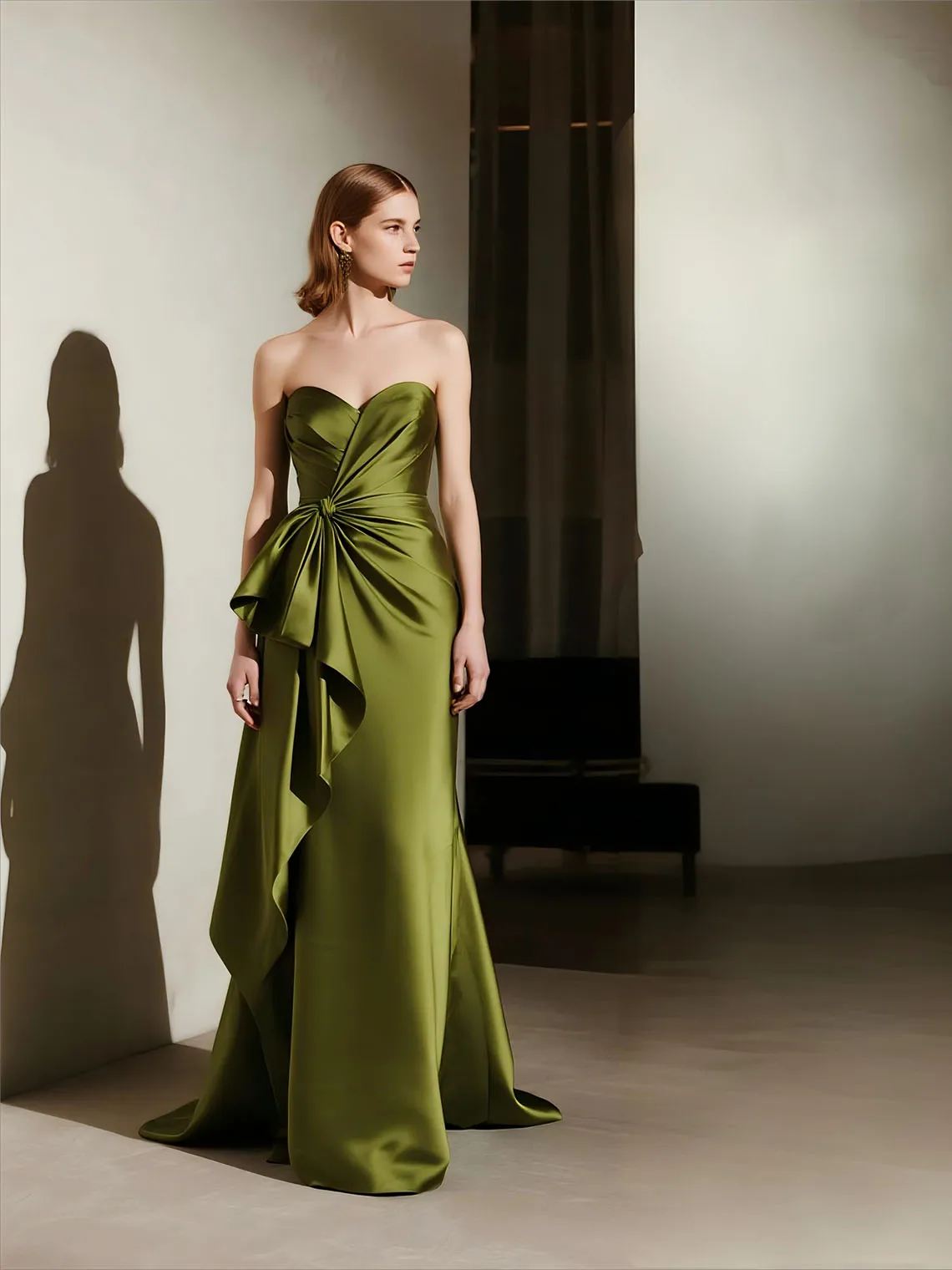 Elegant A-Line Strapless Satin Long Evening Dress Sexy Sleeveless Backless Ruffles Wedding Guest Dresses 2025 Free Customized
Elegant A-Line Strapless Satin Long Evening Dress Sexy Sleeveless Backless Ruffles Wedding Guest Dresses 2025 Free Customized