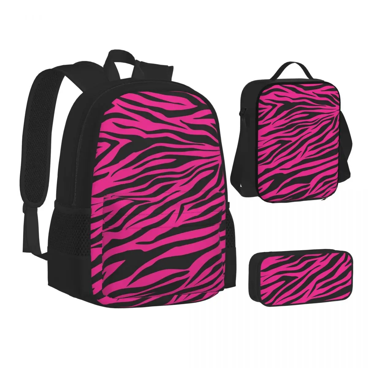 Pink Zebra Print Backpacks Students Bookbag School Bags Children Rucksack Lunch Bag Pen Bag Three-Piece Set
Pink Zebra Print Backpacks Students Bookbag School Bags Children Rucksack Lunch Bag Pen Bag Three-Piece Set