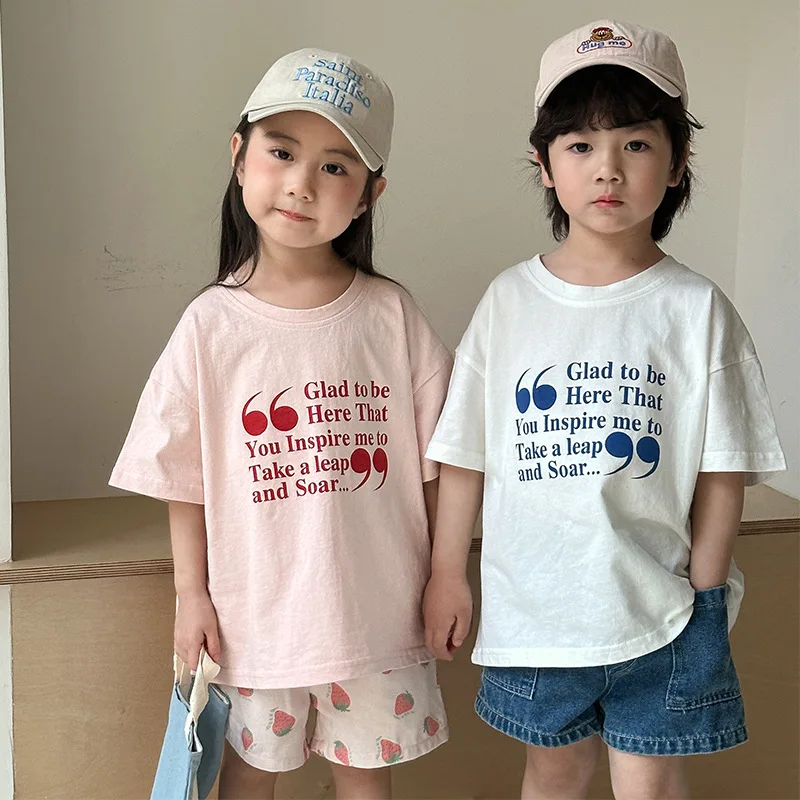 2025 Summer New Children Short Sleeve T Shirts Cotton Boys Girls Versatile Casual Tees Baby Letter Print Loose Tops Kids Clothes
2025 Summer New Children Short Sleeve T Shirts Cotton Boys Girls Versatile Casual Tees Baby Letter Print Loose Tops Kids Clothes
