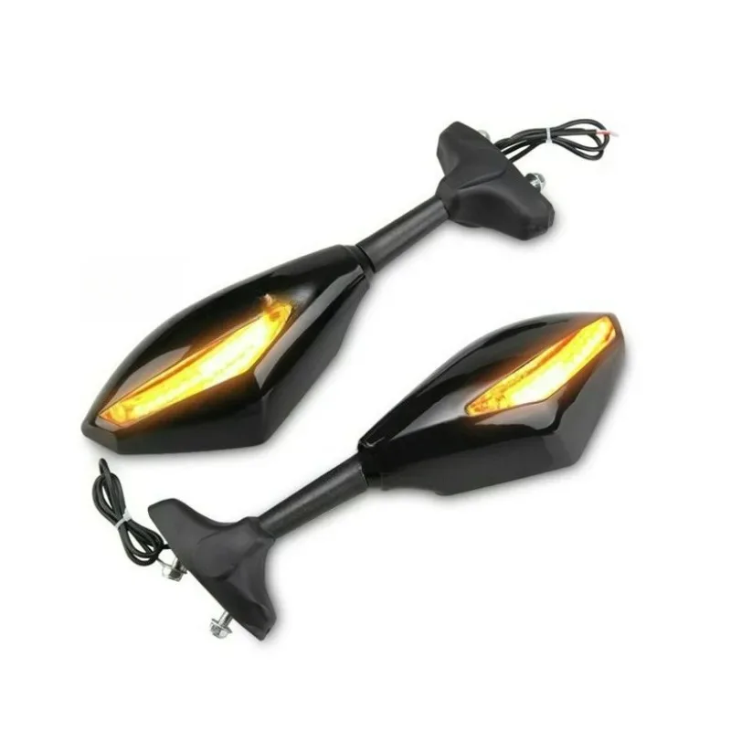 New 20251 Pair for Kawasaki Ducati Universal Motorcycle Side Rearview Mirrors with Amber LED Indicator Lights
New 20251 Pair for Kawasaki Ducati Universal Motorcycle Side Rearview Mirrors with Amber LED Indicator Lights