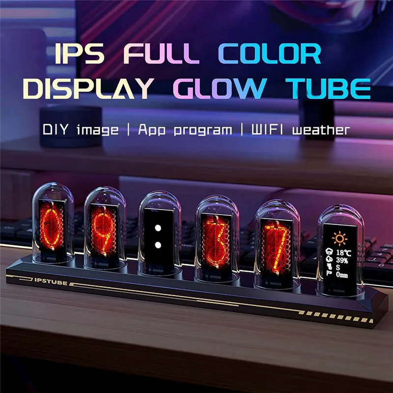 DIY LED Nixie Tube Clock RGB IPS Color Screen Digital Clock Glows WIFI Analog Clocks For Esports Game Desktop Decor
DIY LED Nixie Tube Clock RGB IPS Color Screen Digital Clock Glows WIFI Analog Clocks For Esports Game Desktop Decor