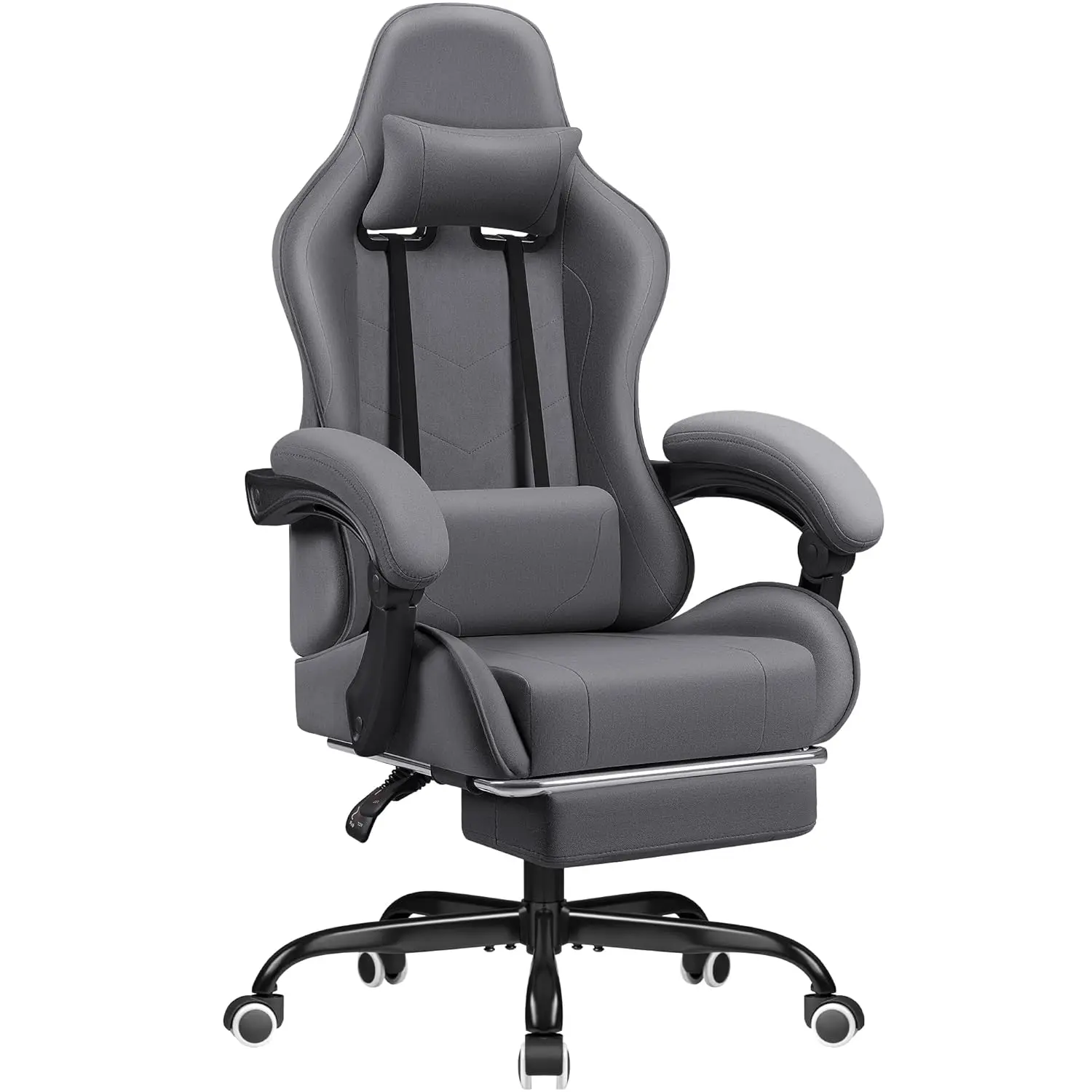 Gaming Chair Fabric with Massage Lumbar Support, Ergonomic Racing Video Game Chair with Adjustable Footrest and, Customized
Gaming Chair Fabric with Massage Lumbar Support, Ergonomic Racing Video Game Chair with Adjustable Footrest and, Customized