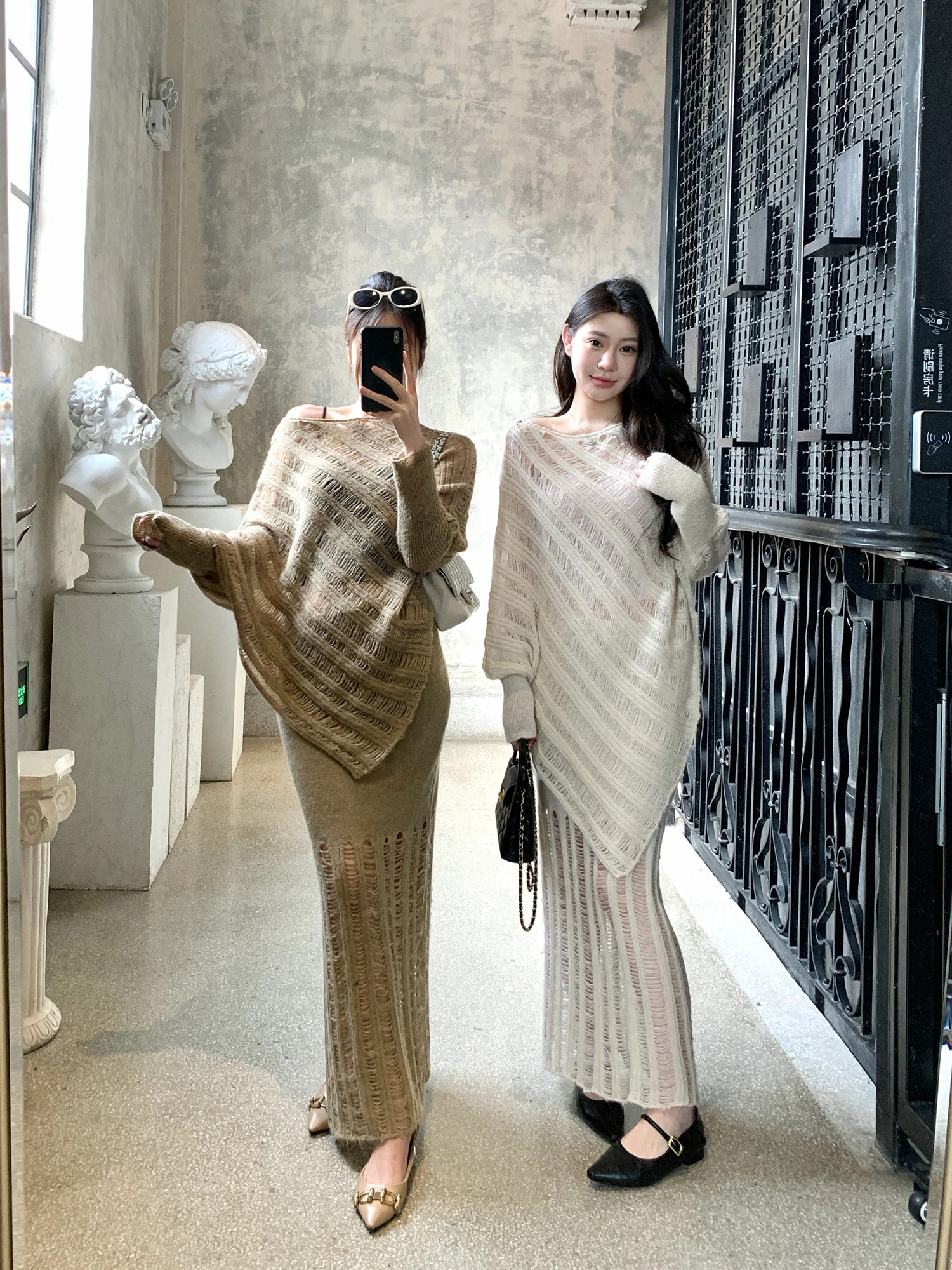 Withmxboom ey Ele Hollow out Knitted Cloak Sweater Me f Skirt Two Piece Set Women's Faion Spring Summer Outfit
Withmxboom ey Ele Hollow out Knitted Cloak Sweater Me f Skirt Two Piece Set Women's Faion Spring Summer Outfit