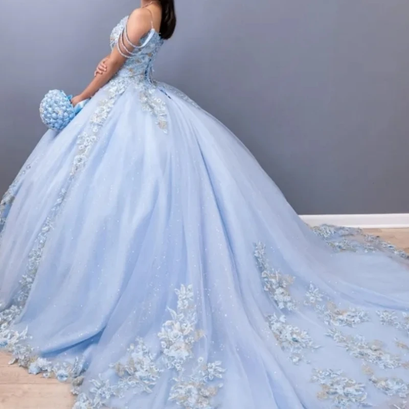 Великолепное платье Vestido De xv Quinceanera с цветочной аппликацией на шнуровке и пышным шлейфом, платье для выпускного вечера, дня рождения, 15 16
Великолепное платье Vestido De xv Quinceanera с цветочной аппликацией на шнуровке и пышным шлейфом, платье для выпускного вечера, дня рождения, 15 16