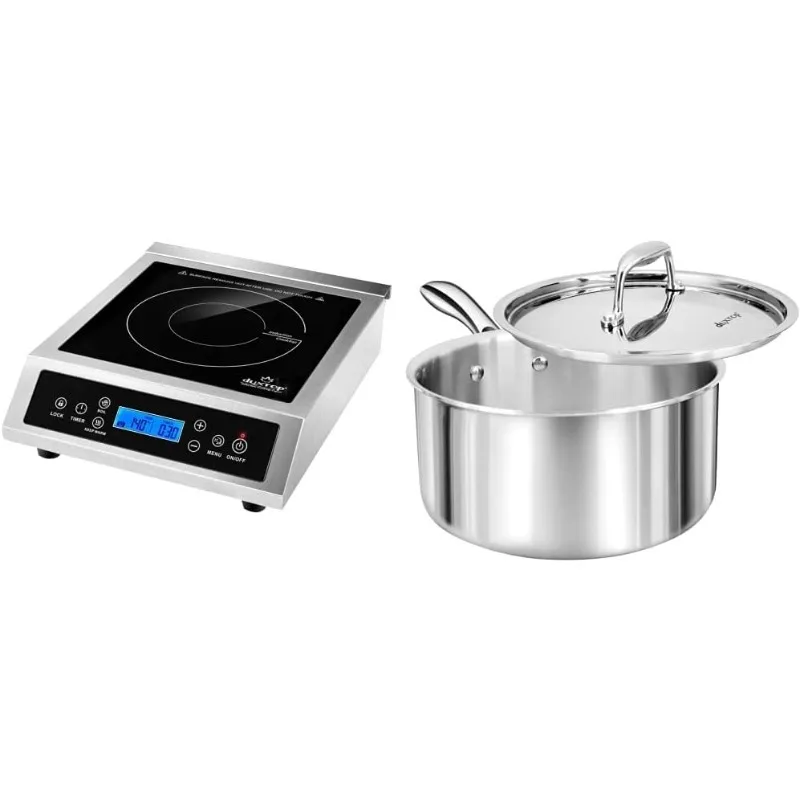 Professional Portable Induction Cooktop (P961LS/BT-C35-D) and Whole-Clad Tri-Ply Stainless Steel Saucepan Set
Professional Portable Induction Cooktop (P961LS/BT-C35-D) and Whole-Clad Tri-Ply Stainless Steel Saucepan Set