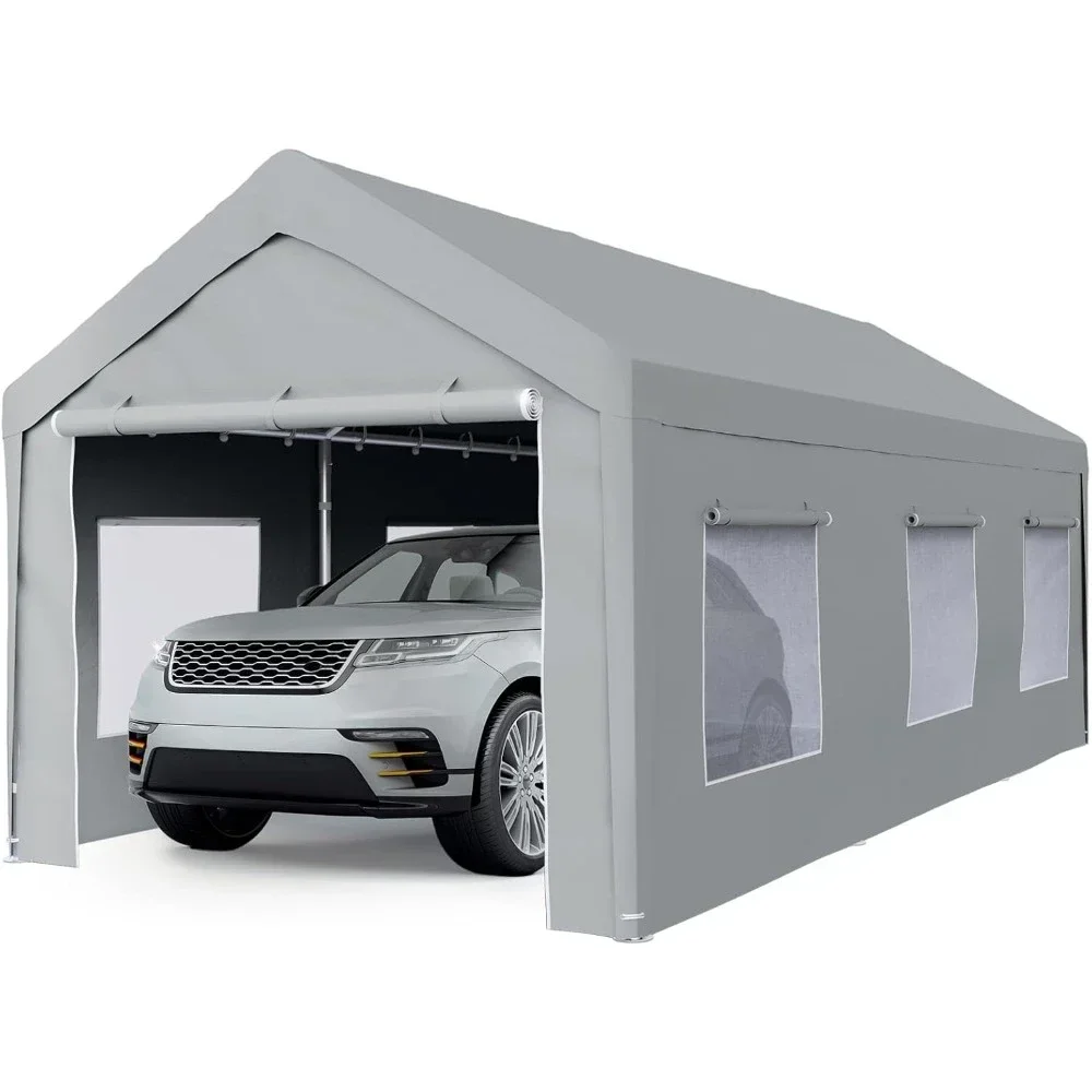10x20 ft Carport with Roll-up Ventilated Windows, Anti-Snow Car Port Heavy Duty Car Canopy RV Carport Canopy Portable Garage
10x20 ft Carport with Roll-up Ventilated Windows, Anti-Snow Car Port Heavy Duty Car Canopy RV Carport Canopy Portable Garage