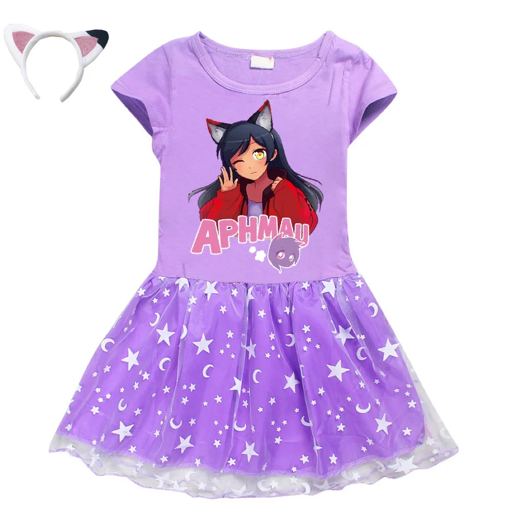 Anime Aphmau Clothes Kids Short Sleeve Casual Dresses Baby Girls Rainow Mesh Dress Headband Children Halloween Princess Vestidos
Anime Aphmau Clothes Kids Short Sleeve Casual Dresses Baby Girls Rainow Mesh Dress Headband Children Halloween Princess Vestidos