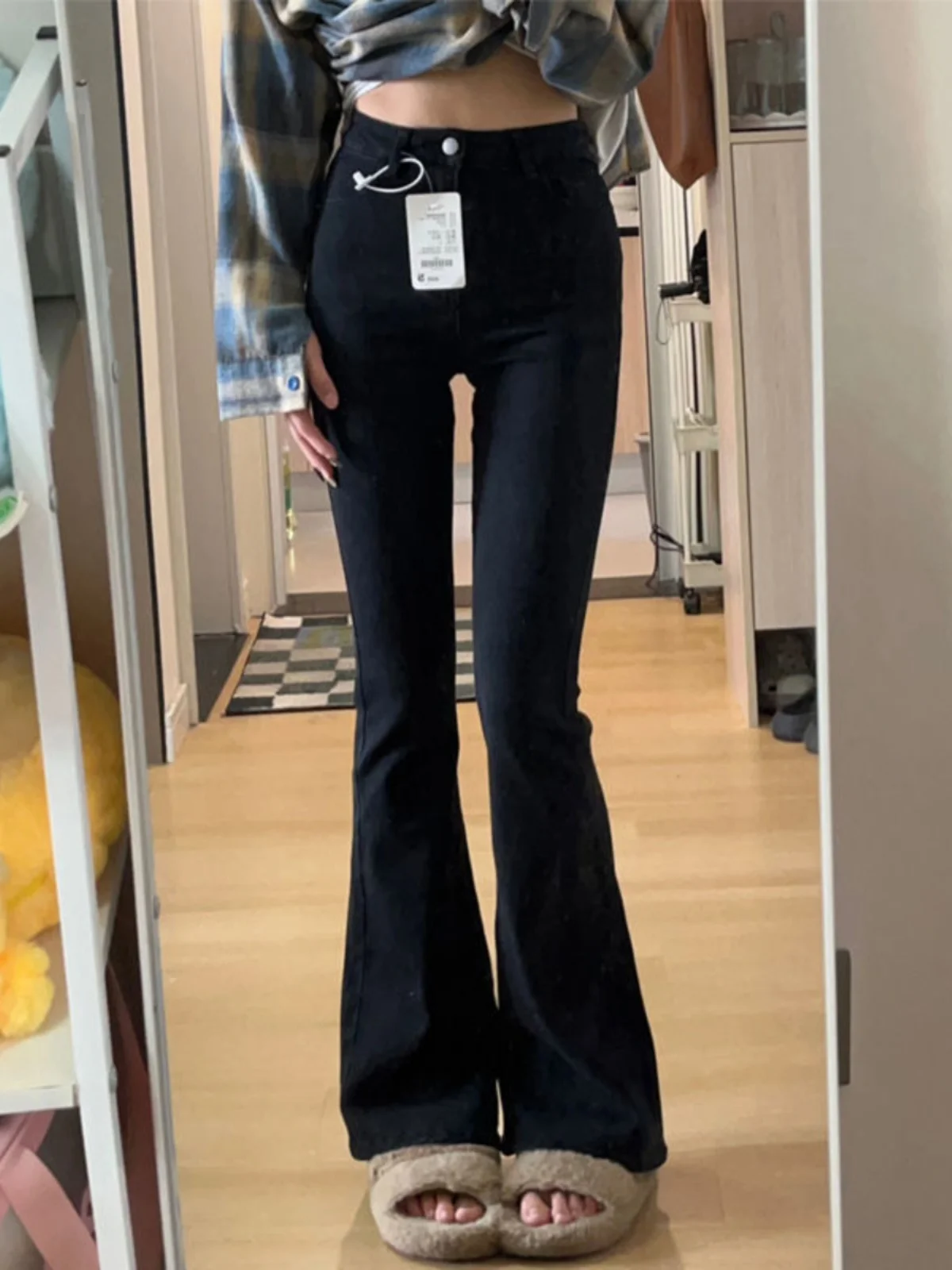 High Waist Black Elastic Micro Flared Jeans Women's Spring Summer New Style Slimming Long Ankle Bootcut Denim Pants
High Waist Black Elastic Micro Flared Jeans Women's Spring Summer New Style Slimming Long Ankle Bootcut Denim Pants
