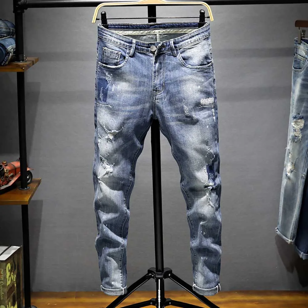 New Fashion Distressed Denim Men's Casual Jeans Straight Loose Baggy Ripped Trousers Streetwear Pants Hiphop Harem Clothing
New Fashion Distressed Denim Men's Casual Jeans Straight Loose Baggy Ripped Trousers Streetwear Pants Hiphop Harem Clothing