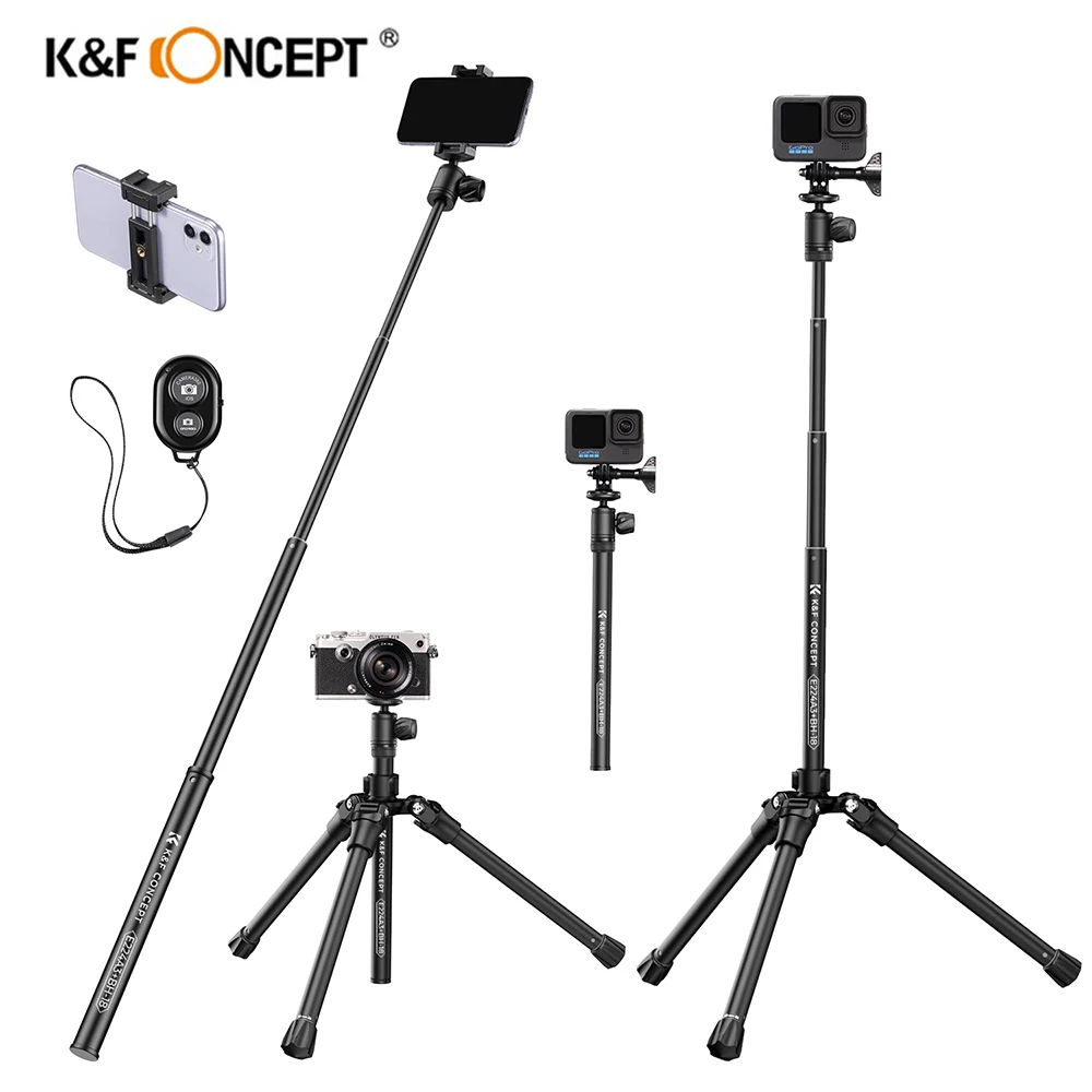 K & F Concept 67-дюймовый Штатив для видеозаписи телефона Штатив для видеокамеры штатив с Bluetooth дистанционным управлением
K & F Concept 67-дюймовый Штатив для видеозаписи телефона Штатив для видеокамеры штатив с Bluetooth дистанционным управлением