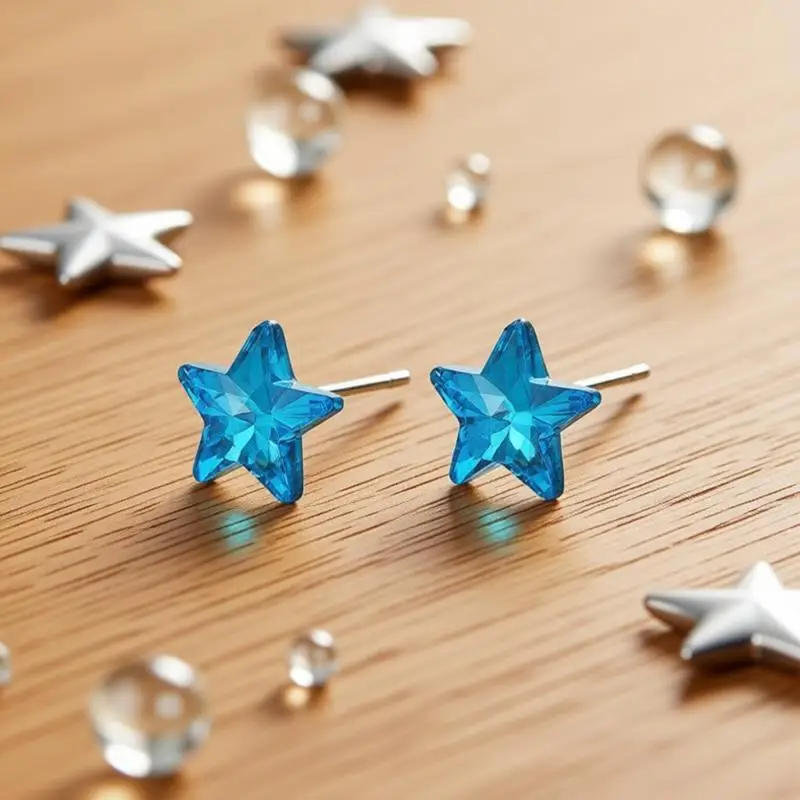 Shining 925 Sterling Silver Blue Five-Pointed Star Crystal Zircon Stud Earrings for Women Girls Anniversary Party Jewelry Gifts
Shining 925 Sterling Silver Blue Five-Pointed Star Crystal Zircon Stud Earrings for Women Girls Anniversary Party Jewelry Gifts