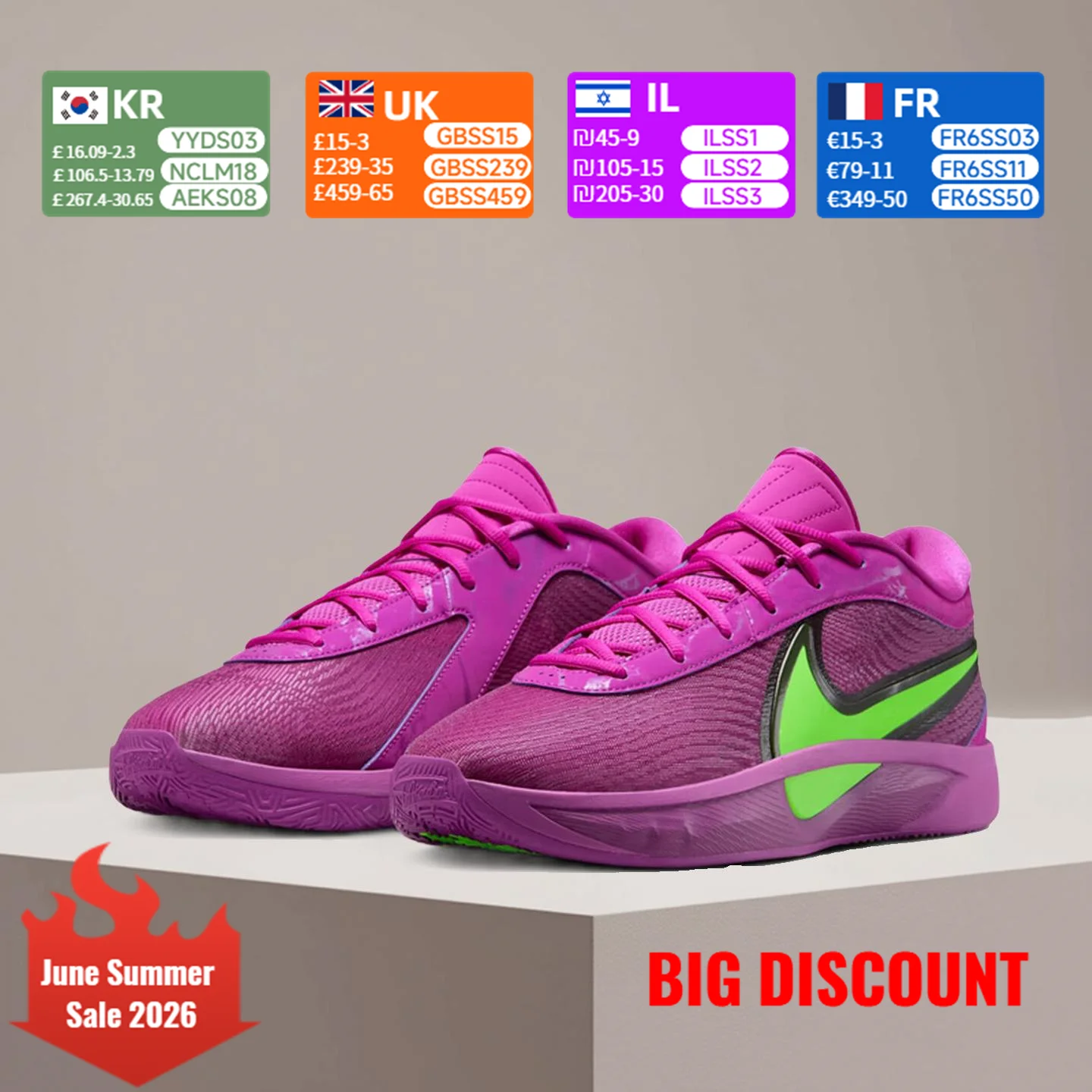 Nike Giannis Monster 6 “Monster” Unisex Basketball Shoes Slip-Resistant, Durable, Cushioned FJ7807-500
Nike Giannis Monster 6 “Monster” Unisex Basketball Shoes Slip-Resistant, Durable, Cushioned FJ7807-500