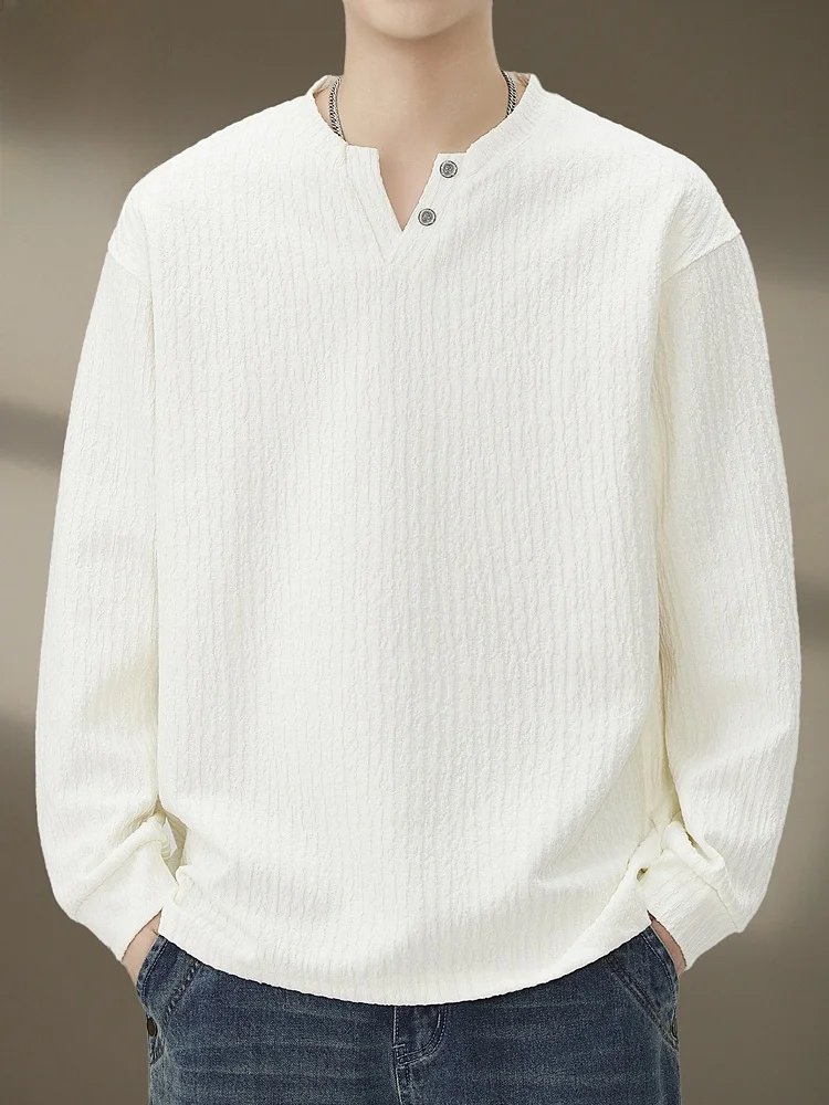 Textured Loose Fit Casual Long Sve V-Ne Sweatirt Spring 2026 Trendy Men's T-irt Polyester Cotton Spandex
Textured Loose Fit Casual Long Sve V-Ne Sweatirt Spring 2026 Trendy Men's T-irt Polyester Cotton Spandex
