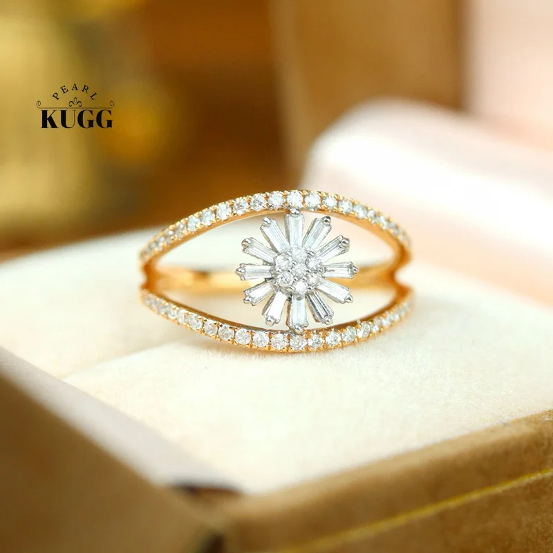 KUGG 100% 18K Rose Gold Rings Romantic Gentle Style 0.50carat Real Natural Diamond Engagement Ring for Women Wedding Jewelry
KUGG 100% 18K Rose Gold Rings Romantic Gentle Style 0.50carat Real Natural Diamond Engagement Ring for Women Wedding Jewelry
