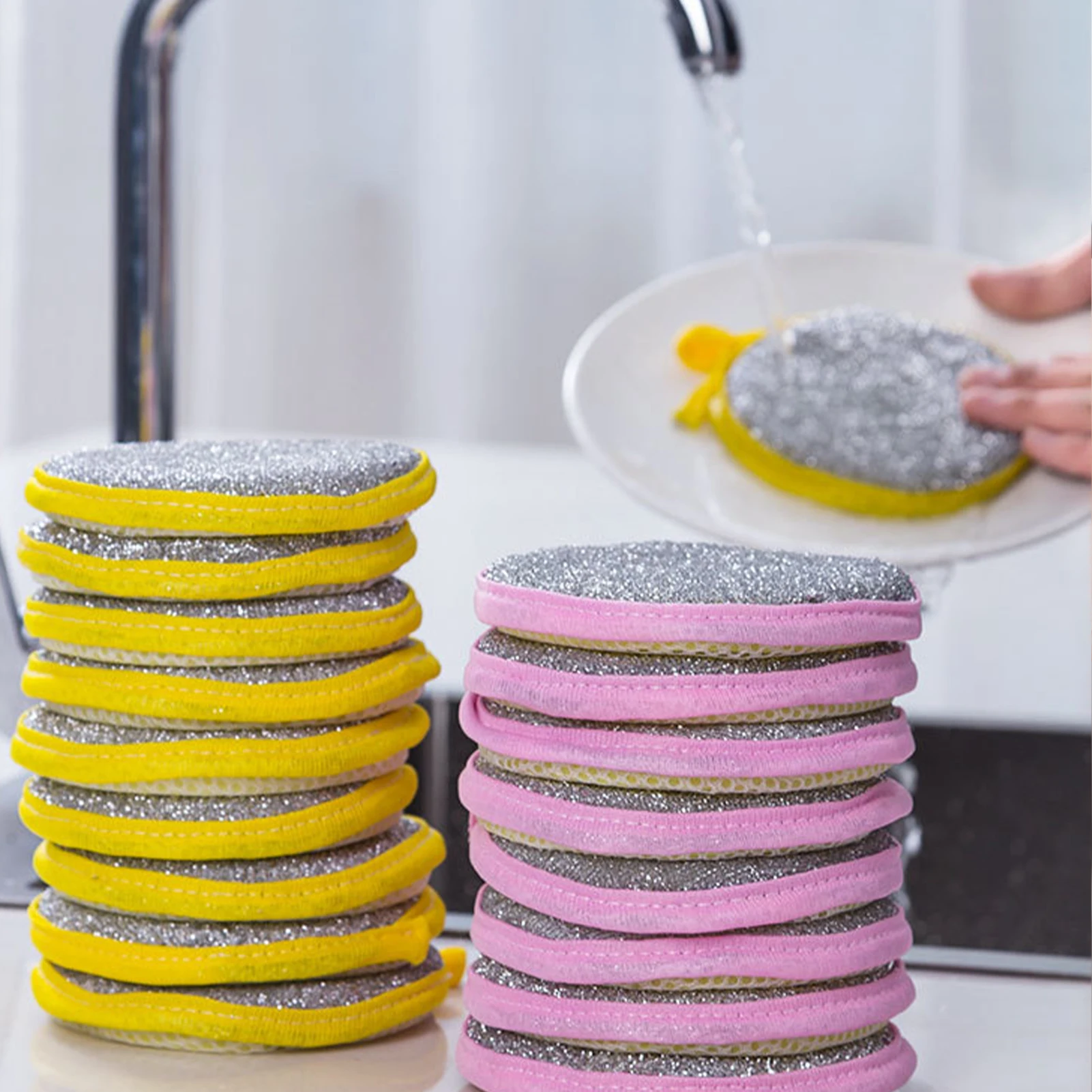 Double Side Washing Dishes Sponges All-Purpose Round Non-Scratch Scrub Sponges Pad for Household Dishes Pot Cleaning 10/20/30pcs
Double Side Washing Dishes Sponges All-Purpose Round Non-Scratch Scrub Sponges Pad for Household Dishes Pot Cleaning 10/20/30pcs