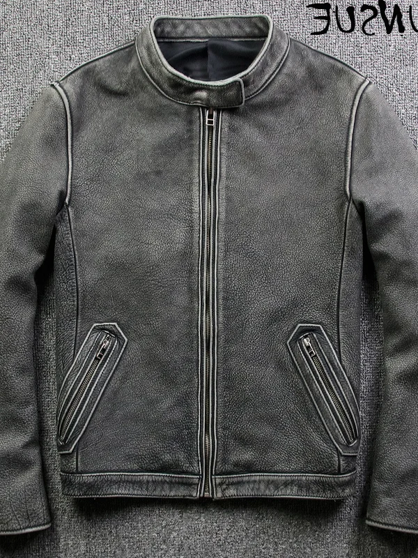 Jacket Cow Leather 2023 Genuine Men Short Spring Retro Cowhide Coat Motorcycle Men's Leather Jackets Real Leather 805
Jacket Cow Leather 2023 Genuine Men Short Spring Retro Cowhide Coat Motorcycle Men's Leather Jackets Real Leather 805