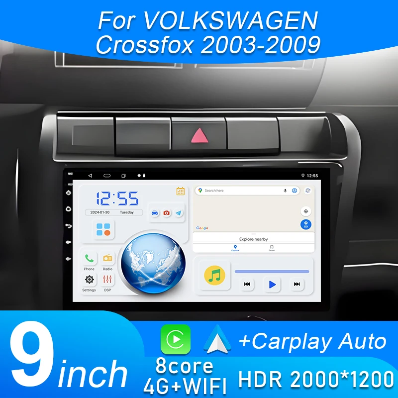 Carplay Auto Multimedia Video Player Stereo For VOLKSWAGEN Crossfox 2003-2009 Android 15 4G WIFI GPS Car Radio Navigation DVD
Carplay Auto Multimedia Video Player Stereo For VOLKSWAGEN Crossfox 2003-2009 Android 15 4G WIFI GPS Car Radio Navigation DVD