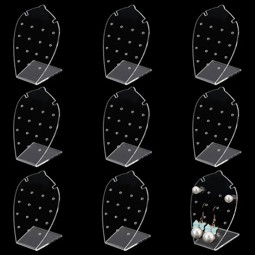 10 Pcs L-Shape Acrylic Earrings Stand 3 inch High 15 Holes Clear Acrylic Slant Back Necklace Display Holder Jewelry Organizer
10 Pcs L-Shape Acrylic Earrings Stand 3 inch High 15 Holes Clear Acrylic Slant Back Necklace Display Holder Jewelry Organizer
