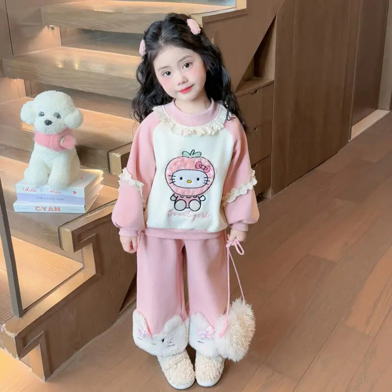Cute Kitten Girls' Clothing 2025 Autumn Winter New Cartoon Anime Hoodie 2Pcs Thickened Warm Sweatshirt Set Fashion Sweet Clothe
Cute Kitten Girls' Clothing 2025 Autumn Winter New Cartoon Anime Hoodie 2Pcs Thickened Warm Sweatshirt Set Fashion Sweet Clothe