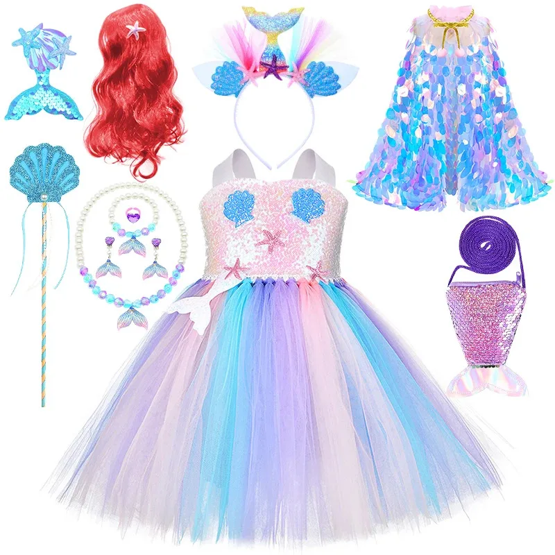 Children's Halloween Cosplay Rainbow Sequined Mermaid Princess Elegant Party Dress Christmas Fancy Girl Clothes Tutu Ball Gown
Children's Halloween Cosplay Rainbow Sequined Mermaid Princess Elegant Party Dress Christmas Fancy Girl Clothes Tutu Ball Gown