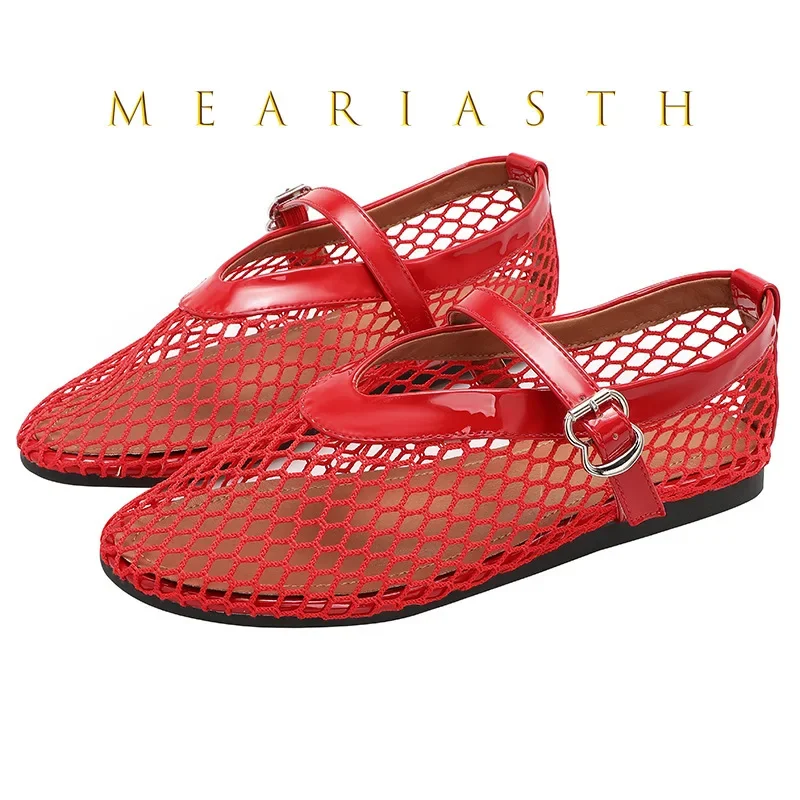 Round headed mesh buckle with ballet single shoe, women's ins full flash flat bottom hollow Mary Jane sandals, fishing net shoes
Round headed mesh buckle with ballet single shoe, women's ins full flash flat bottom hollow Mary Jane sandals, fishing net shoes