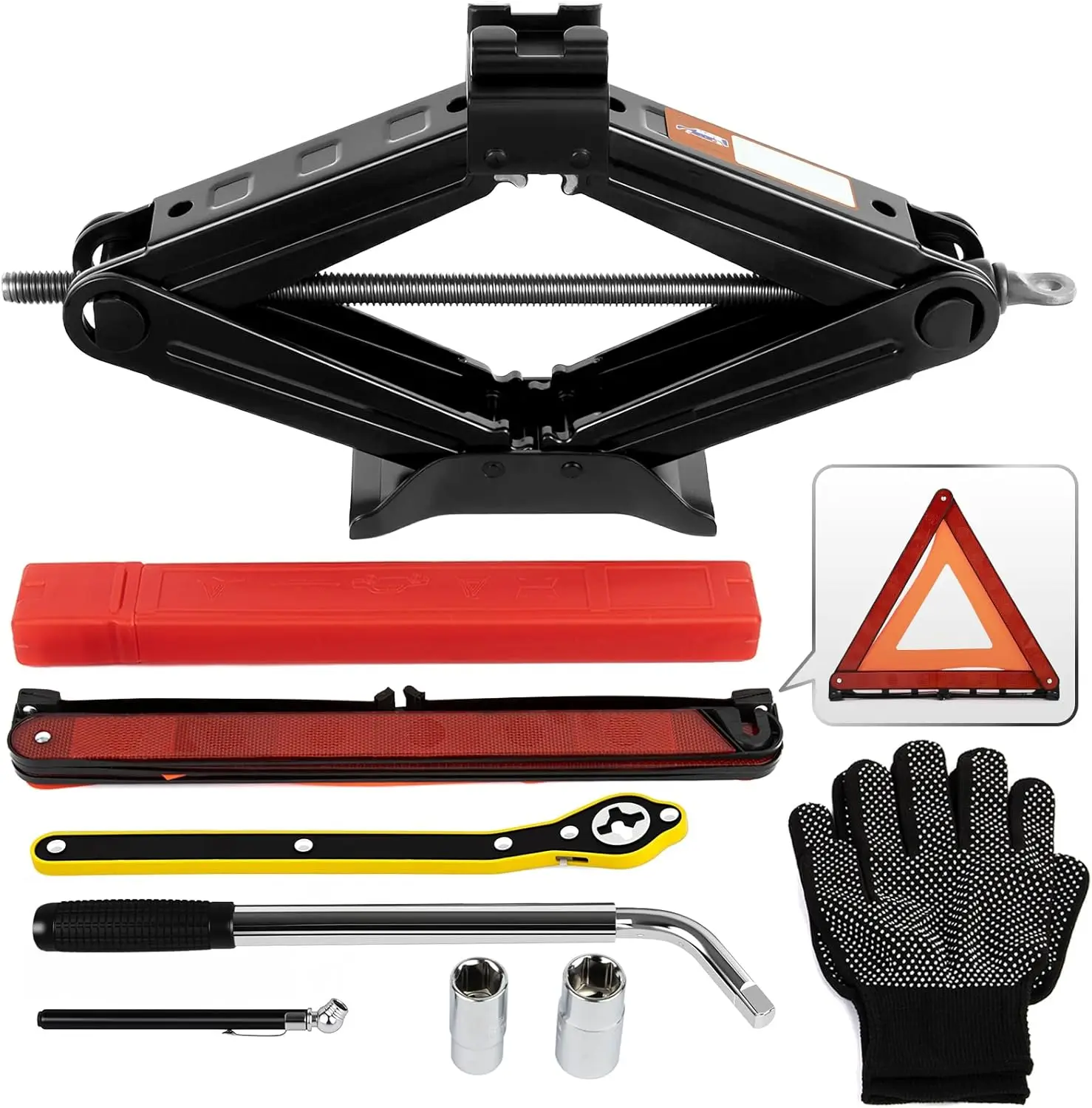2.5 Ton Scissor Jack Kit with Lug Wrench, Portable Tire Jack for SUVs
2.5 Ton Scissor Jack Kit with Lug Wrench, Portable Tire Jack for SUVs