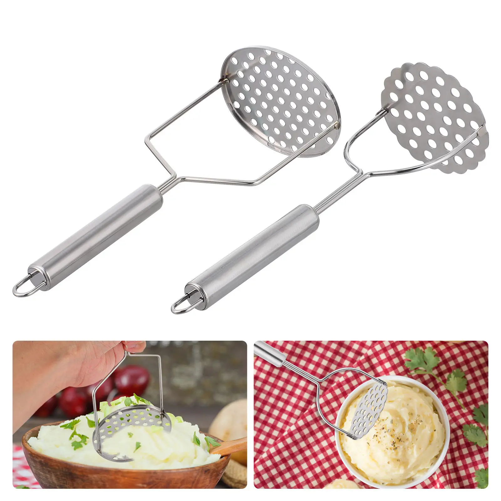 2pcs Potato Masher Stainless Steel Manual Kitchen Gadget For Mashing Potatoes Sweet Potatoes Vegetables Household Cooking Tool
2pcs Potato Masher Stainless Steel Manual Kitchen Gadget For Mashing Potatoes Sweet Potatoes Vegetables Household Cooking Tool