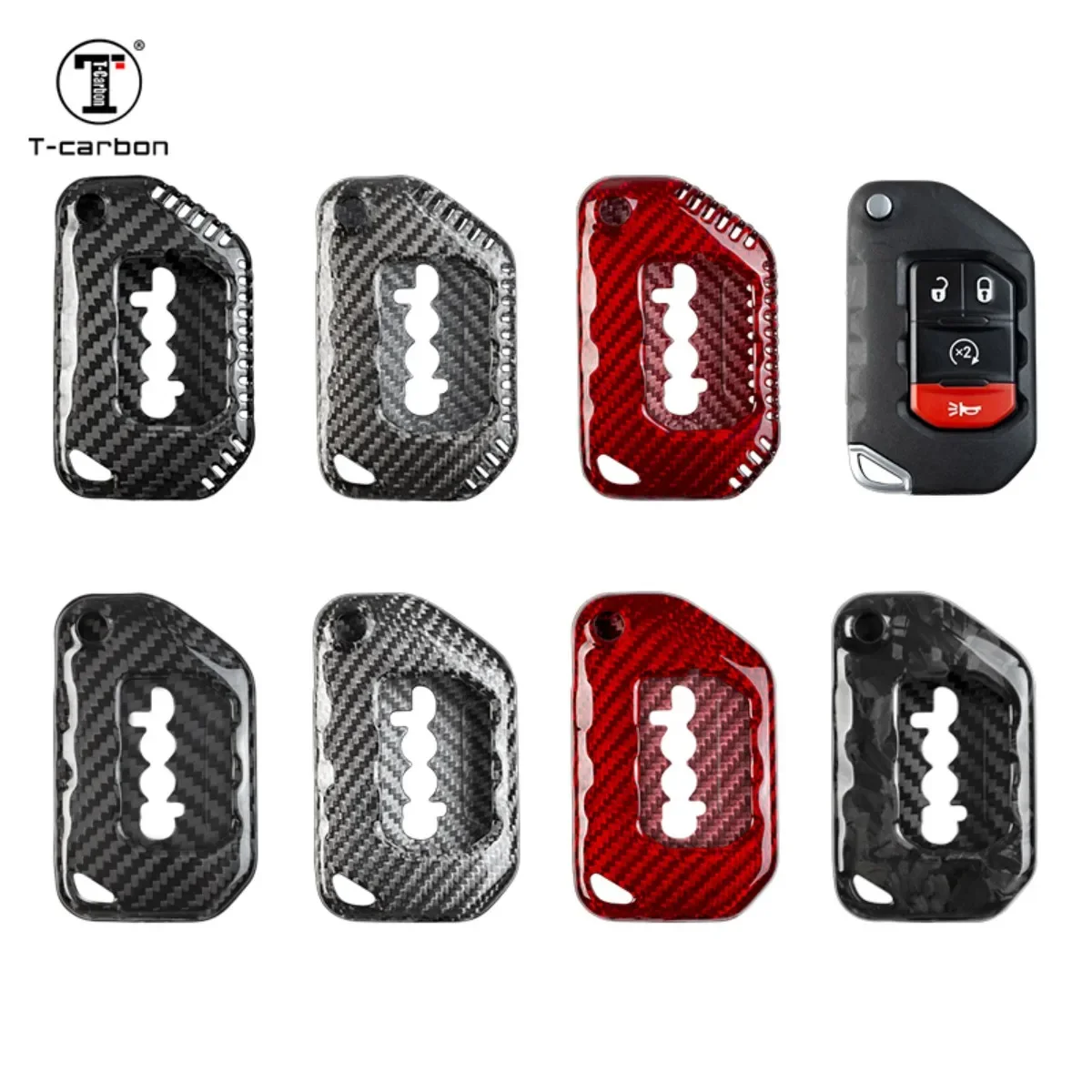 T-carbon новый чехол для ключей от автомобиля подходит для Jeep Wrangler JT Gladiator 2018-2021, чехол для ключей с дистанционным управлением из углеродного волокна
T-carbon новый чехол для ключей от автомобиля подходит для Jeep Wrangler JT Gladiator 2018-2021, чехол для ключей с дистанционным управлением из углеродного волокна
