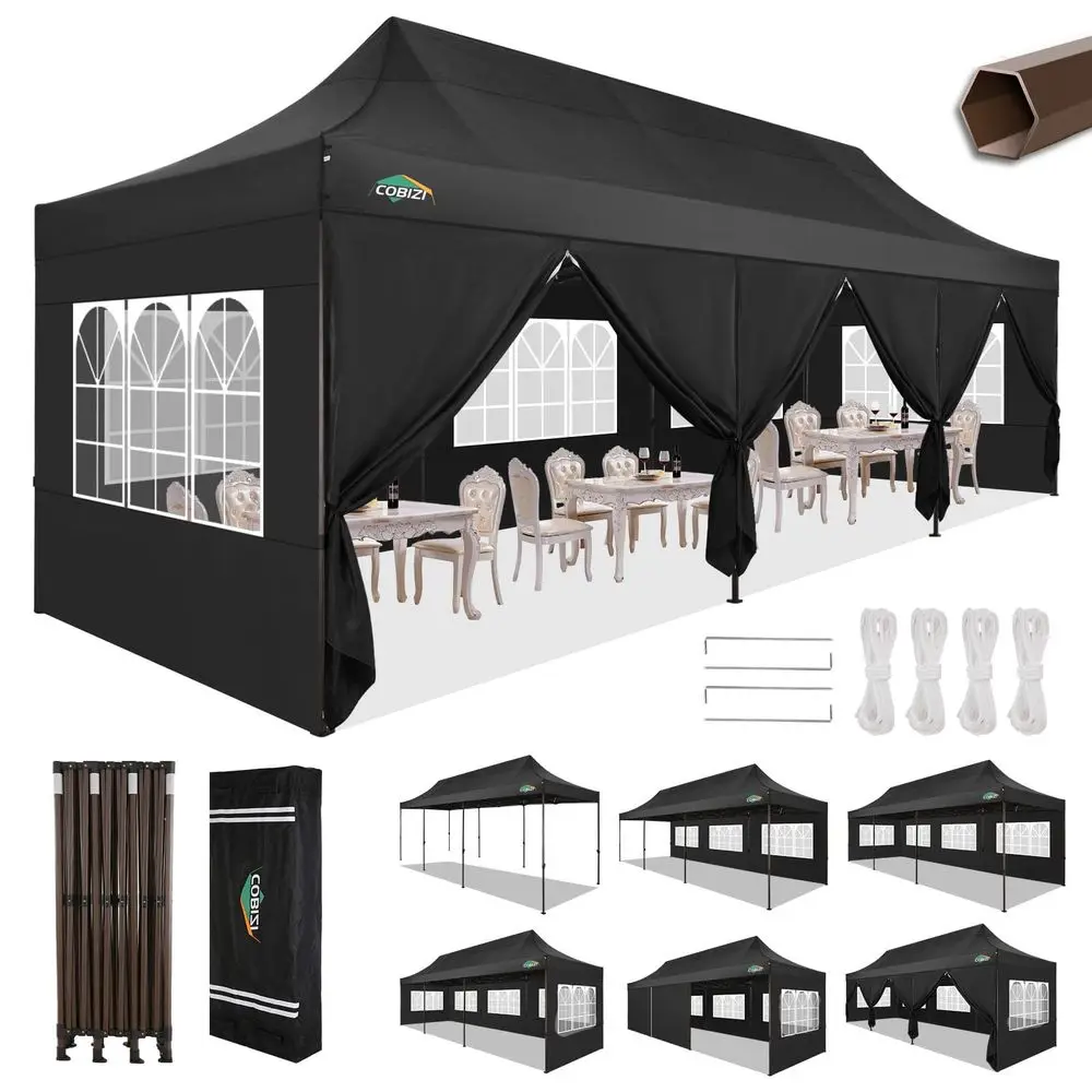 10x30 Heavy Duty pop up Canopy, Commercial10x30 Party Tent for Parties Waterproof Gazebos with 8 Sidewalls, All Season Wind amp
10x30 Heavy Duty pop up Canopy, Commercial10x30 Party Tent for Parties Waterproof Gazebos with 8 Sidewalls, All Season Wind amp