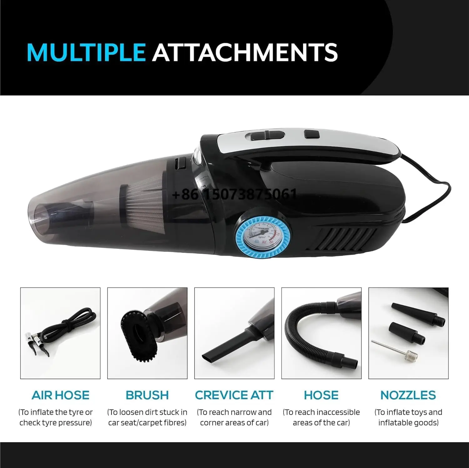Small Portable Vacuum Cleaner & Wired Air Duster for Home, Car & Sofa Retail and Wholesale | 6 Accessories | BD0032
Small Portable Vacuum Cleaner & Wired Air Duster for Home, Car & Sofa Retail and Wholesale | 6 Accessories | BD0032