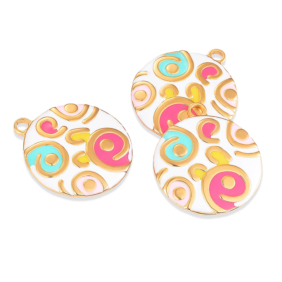 4Pcs/lot Stainless Steel Wholesale Colorful Round Pendant Charms Gold Plated for DIY Bracelets Necklaces Jewelry Making Supplies
4Pcs/lot Stainless Steel Wholesale Colorful Round Pendant Charms Gold Plated for DIY Bracelets Necklaces Jewelry Making Supplies
