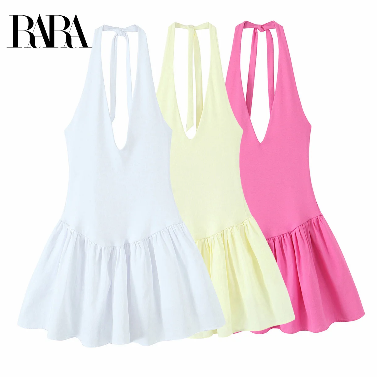 RARA Womens Sleeveless Halter Neck Mini Dress with Tie Decoration Stylish and Alluring for a Charming Look
RARA Womens Sleeveless Halter Neck Mini Dress with Tie Decoration Stylish and Alluring for a Charming Look