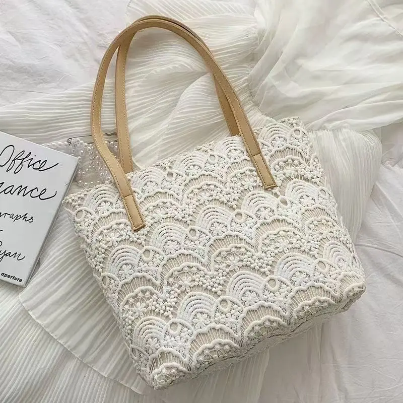 Women Fashion Crochet Lace Shoulder Bag Vintage Large Capacity Tote Shopping Bag Bucket Bag Travel Beach Vacation Bafg
Women Fashion Crochet Lace Shoulder Bag Vintage Large Capacity Tote Shopping Bag Bucket Bag Travel Beach Vacation Bafg