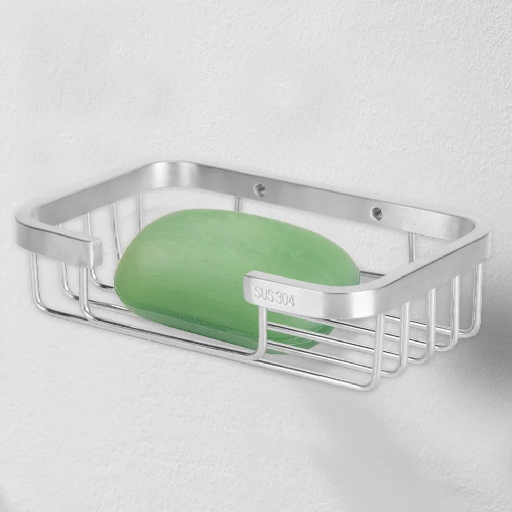 Stainless Steel Soap Rack Brushed Finish Square Design Soap Dish Silver Corrosion Resistant Soap Organizer Box Hotel Home
Stainless Steel Soap Rack Brushed Finish Square Design Soap Dish Silver Corrosion Resistant Soap Organizer Box Hotel Home