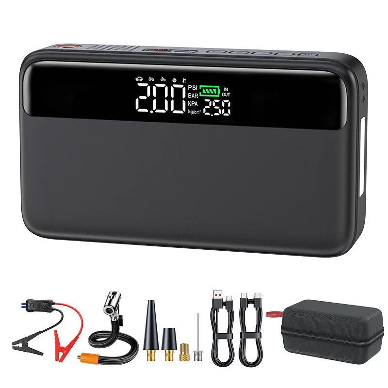 10000 mAh Car Battery Starter&Tire Inflator 12V Booster 65W Fast Charging Emergency Jump Starter LED Light Powerbank Compressor
10000 mAh Car Battery Starter&Tire Inflator 12V Booster 65W Fast Charging Emergency Jump Starter LED Light Powerbank Compressor