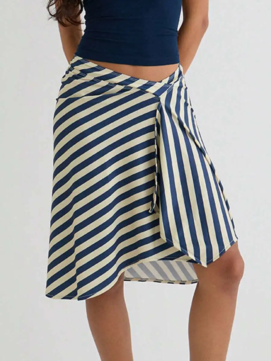 Women Summer Midi Wrap Skirt Striped A-Line Skirt For Beach Vacation Streetwear
Women Summer Midi Wrap Skirt Striped A-Line Skirt For Beach Vacation Streetwear