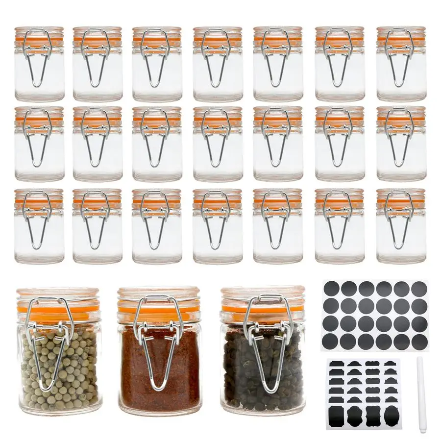 1.7 oz Mini Glass Spice Bottles, 24 Pack Small Glass Jars with Airtight Lid and Leak Proof Rubber Gasket, Empty Spice Container
1.7 oz Mini Glass Spice Bottles, 24 Pack Small Glass Jars with Airtight Lid and Leak Proof Rubber Gasket, Empty Spice Container