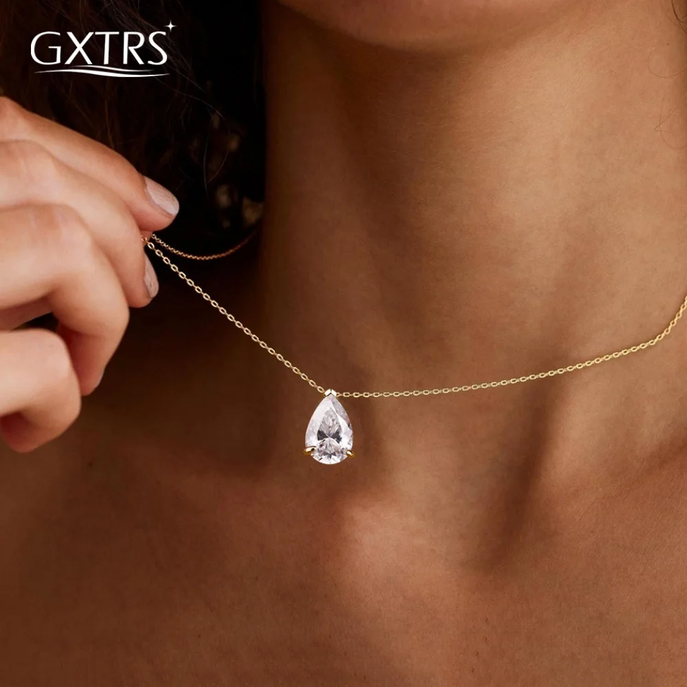GXTRS 1-4CT ожерелья с подвеской из муассанита грушевидной огранки для женщин, 100% серебро S925, сверкающие капли воды, лабораторные бриллиантовые цепочки, ювелирные изделия
GXTRS 1-4CT ожерелья с подвеской из муассанита грушевидной огранки для женщин, 100% серебро S925, сверкающие капли воды, лабораторные бриллиантовые цепочки, ювелирные изделия