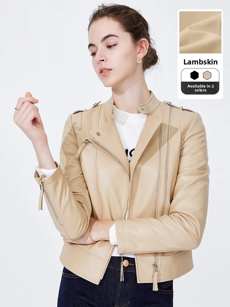 Женская мотоциклетная куртка цвета хаки из овечьей кожи Navigare, осенняя новинка, укороченная, приталенная, на молнии, в стиле «Маленькая парусная лодка»
Женская мотоциклетная куртка цвета хаки из овечьей кожи Navigare, осенняя новинка, укороченная, приталенная, на молнии, в стиле «Маленькая парусная лодка»