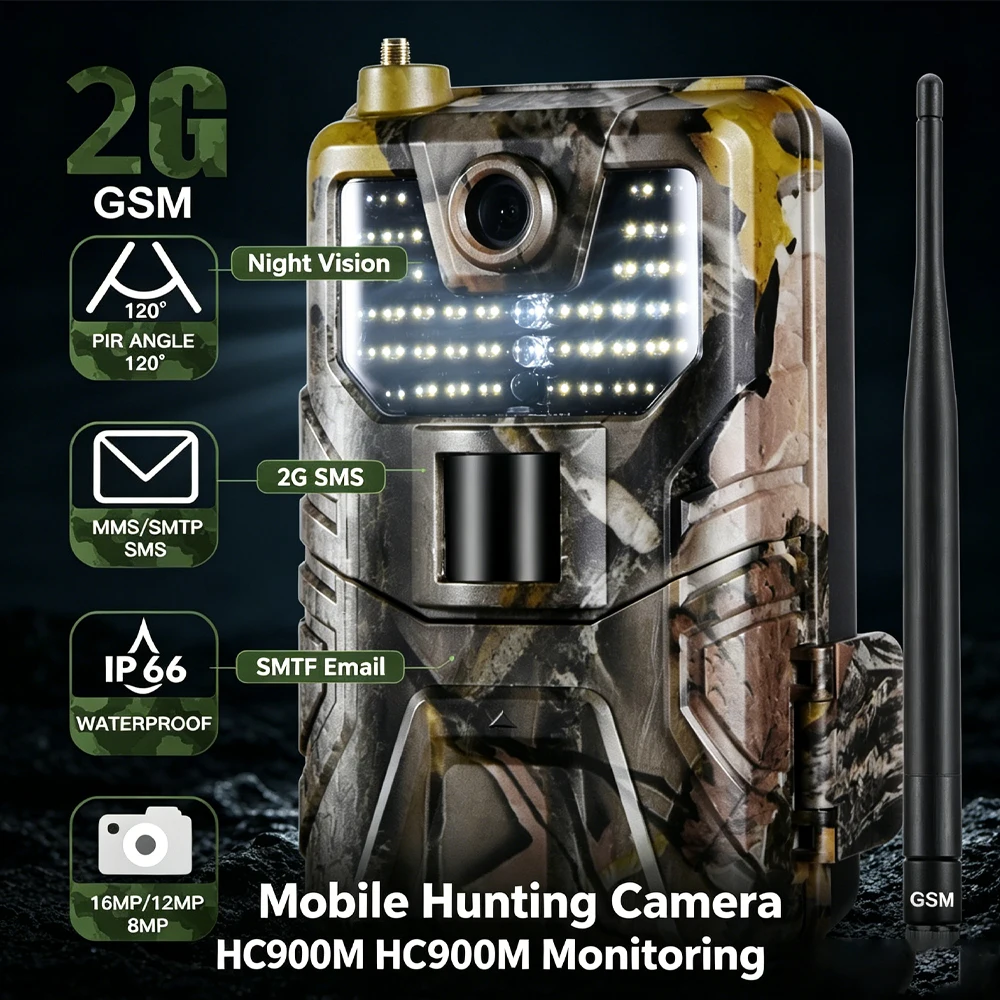 2G SMS MMS Email Trail Camera HC900M Night Vision Wildlife Hunting Game Camera Surveillance
2G SMS MMS Email Trail Camera HC900M Night Vision Wildlife Hunting Game Camera Surveillance