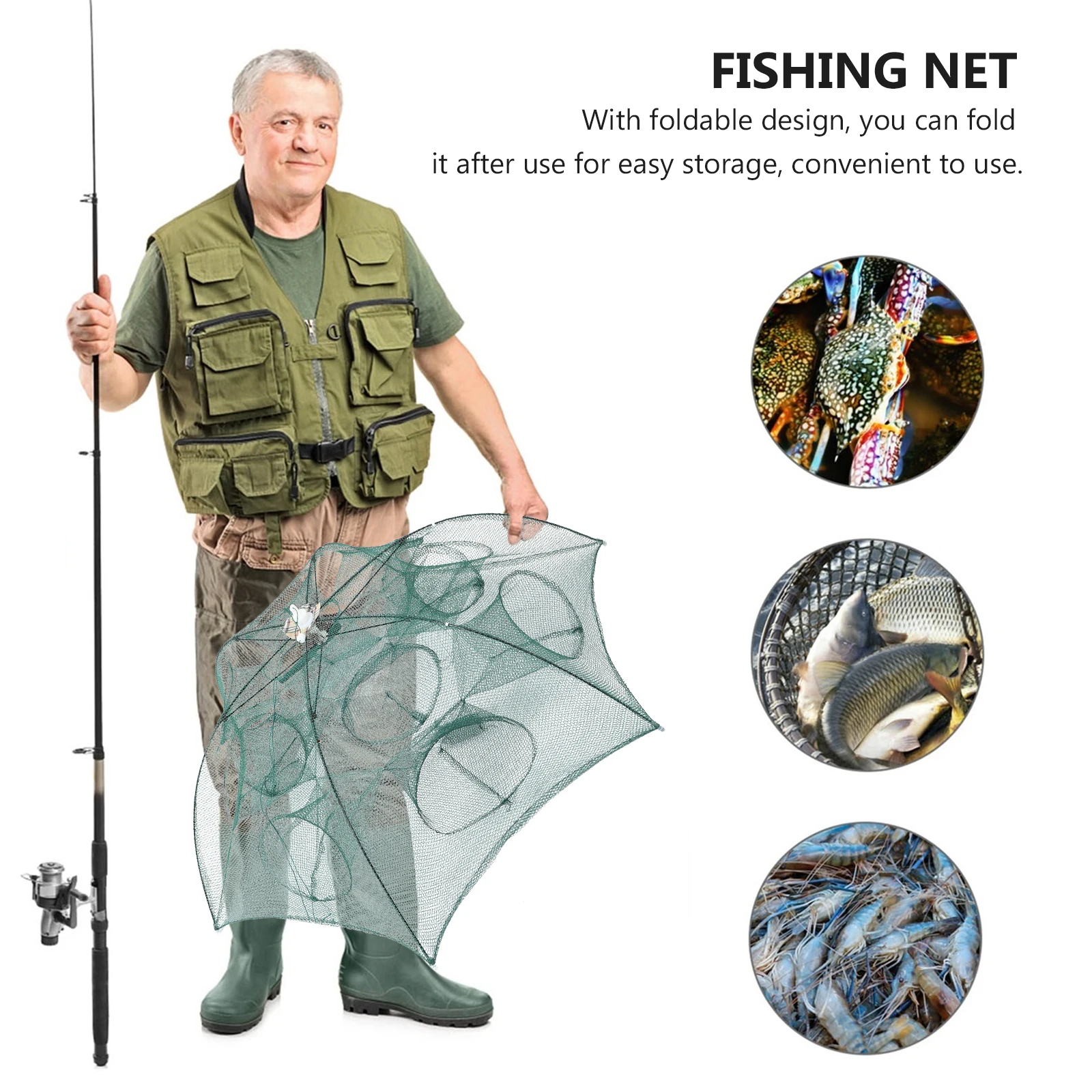 Foldable Fishing Durable Telescoping Crab Net Easy Storage Lightweight Catch Fish Crab Lobster Crawfish Foldable Net
Foldable Fishing Durable Telescoping Crab Net Easy Storage Lightweight Catch Fish Crab Lobster Crawfish Foldable Net