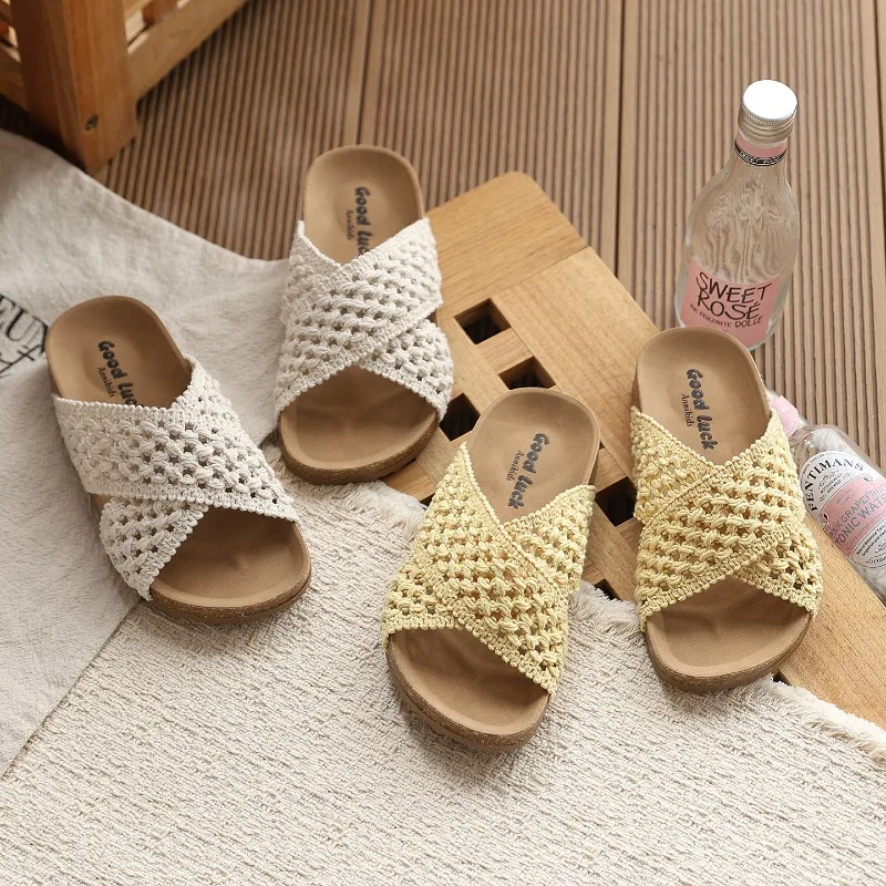 Girls Knitted Cross Slide Sandals Non-slip Soft Sole Children Flats Princess Slippers Kids Summer Beach Shoes Breathable 2026
Girls Knitted Cross Slide Sandals Non-slip Soft Sole Children Flats Princess Slippers Kids Summer Beach Shoes Breathable 2026