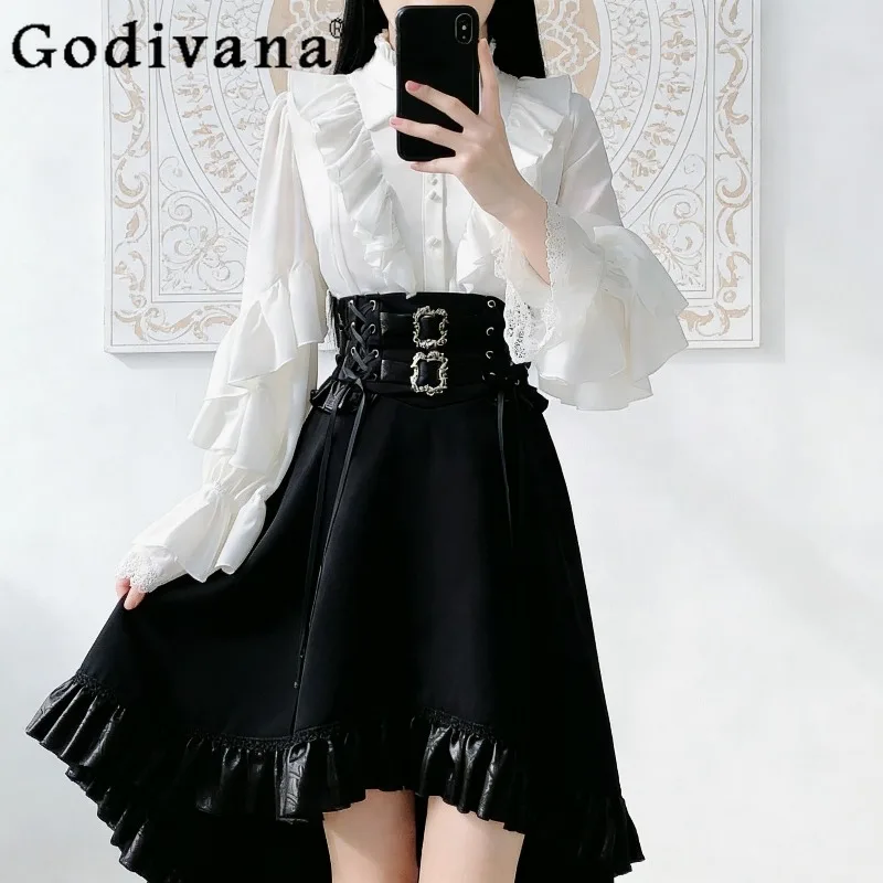Y2K Subculture Japanese Lolita Sweet Cool Girl Half Skirt Gothic Style High Waist Tie Versatile Skirt
Y2K Subculture Japanese Lolita Sweet Cool Girl Half Skirt Gothic Style High Waist Tie Versatile Skirt